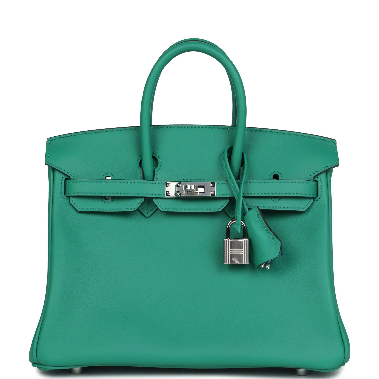 Replicate Hermes Birkin 25 Vert Vertigo Verso Swift Palladium Hardware(1:1 replica)