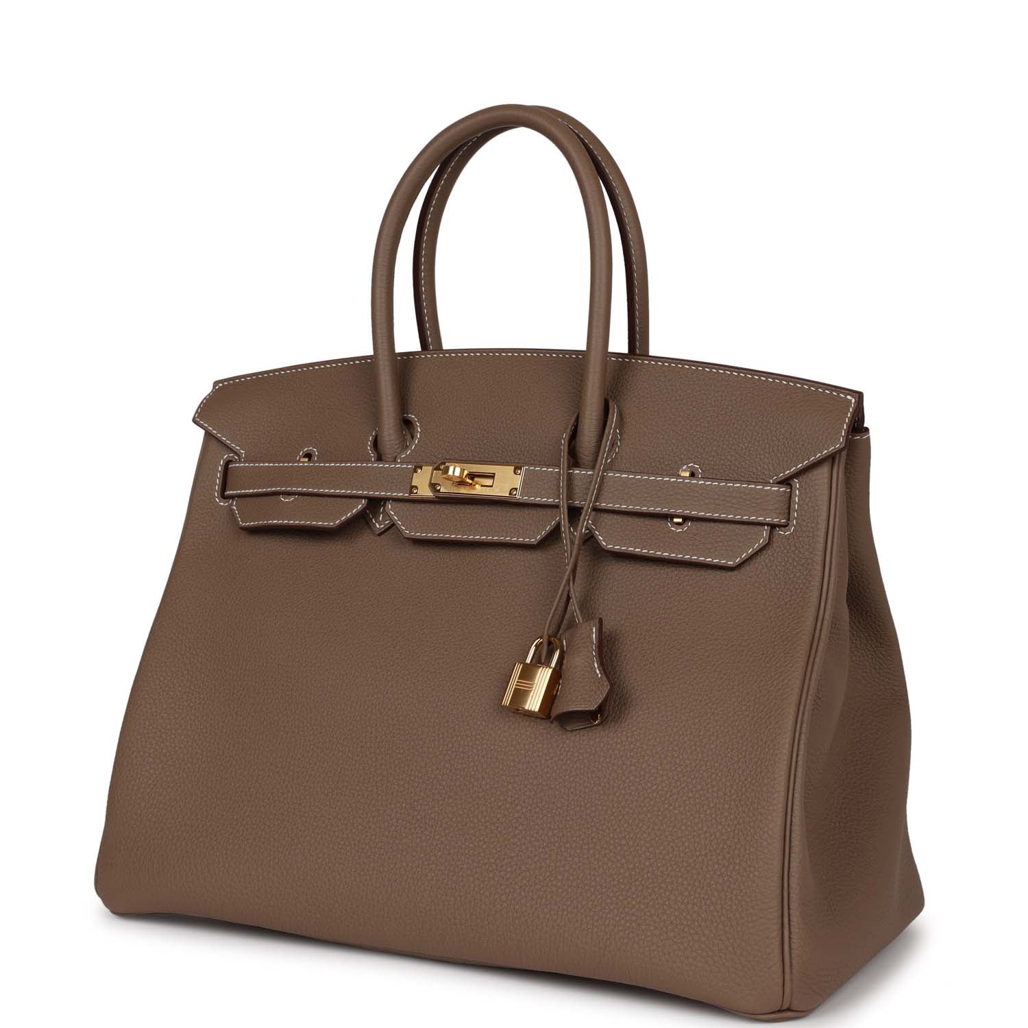 Replicate Hermes Birkin 35 Etoupe Togo Gold Hardware(1:1 replica)