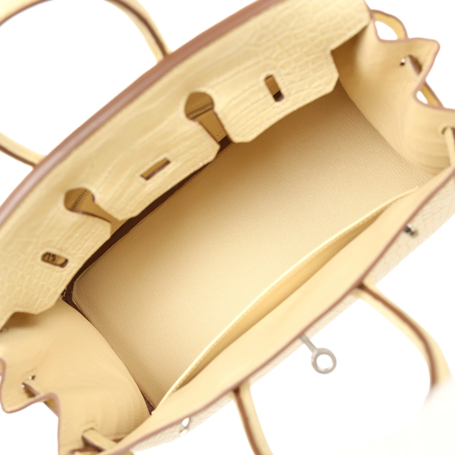 Replicate Hermes Birkin 25 Vanille Matte Alligator Palladium Hardware(1:1 replica)