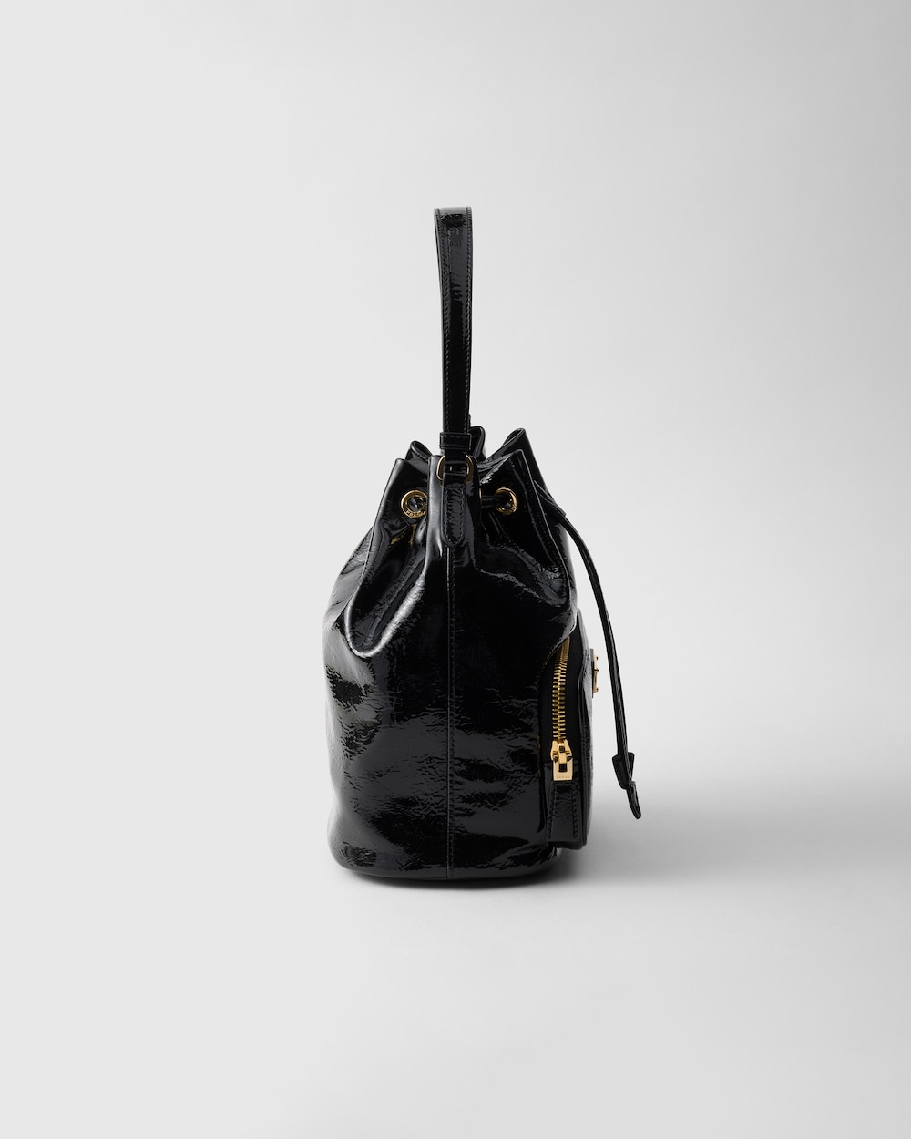 Replicate Prada Duet Naplak Patent Leather Bucket Bag(1:1 replica)