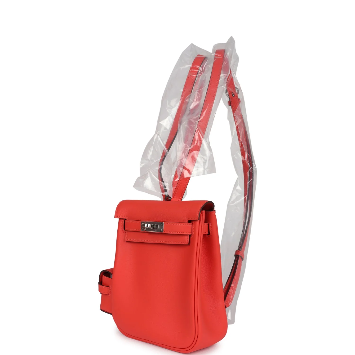 Replicate Hermes Mini Kelly Jump Backpack Orange Field Swift Palladium Hardware(1:1 replica)