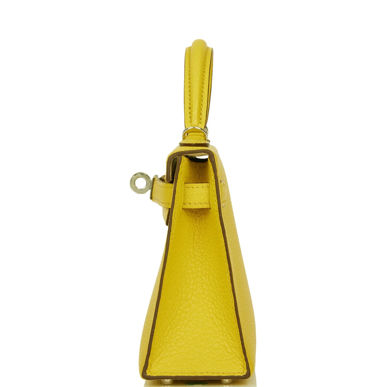 Replicate Hermes Kelly Sellier 20 Jaune de Naples Verso Ch��vre Palladium Hardware(1:1 replica)
