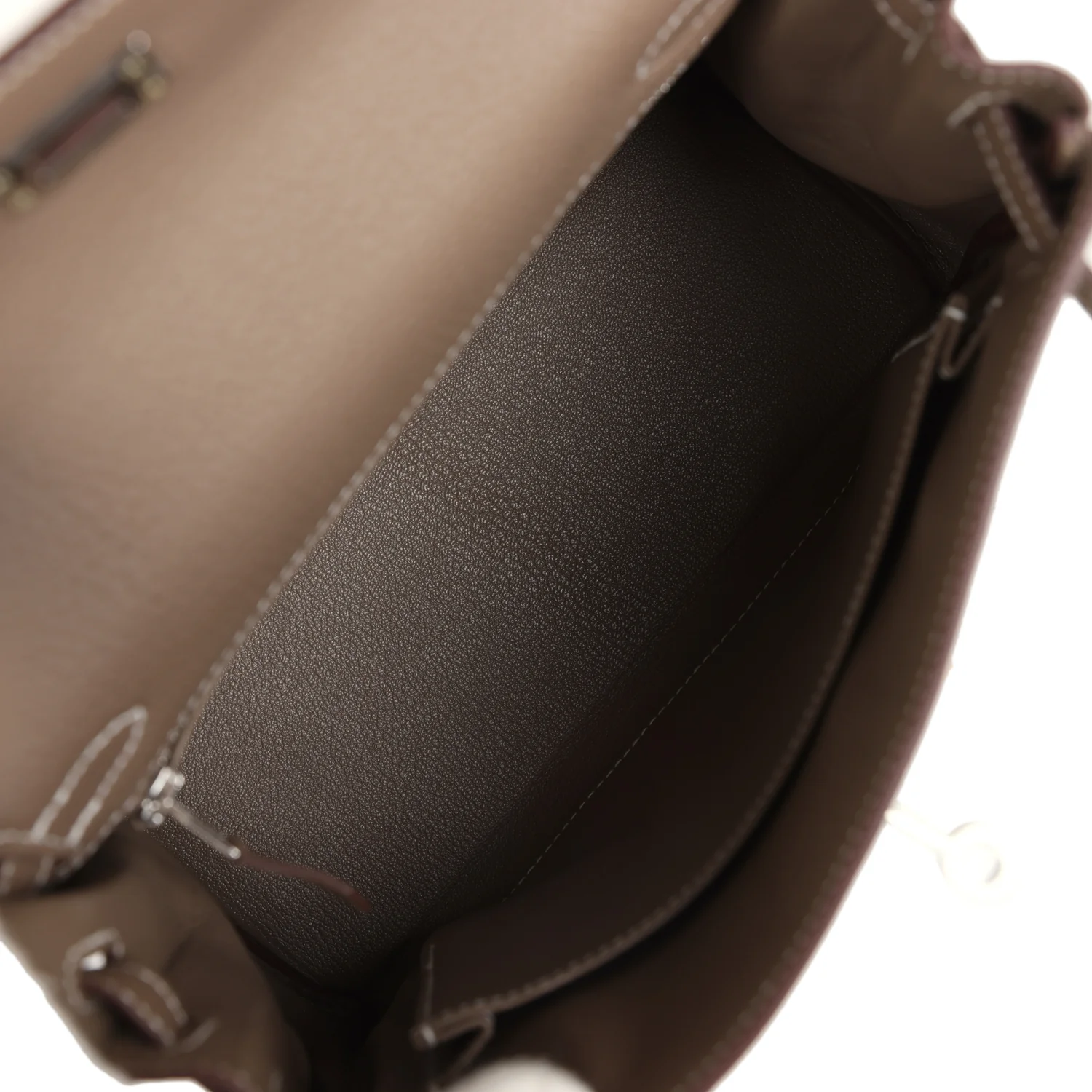 Replicate Hermes Kelly Retourne 25 Etoupe Togo Palladium Hardware(1:1 replica)