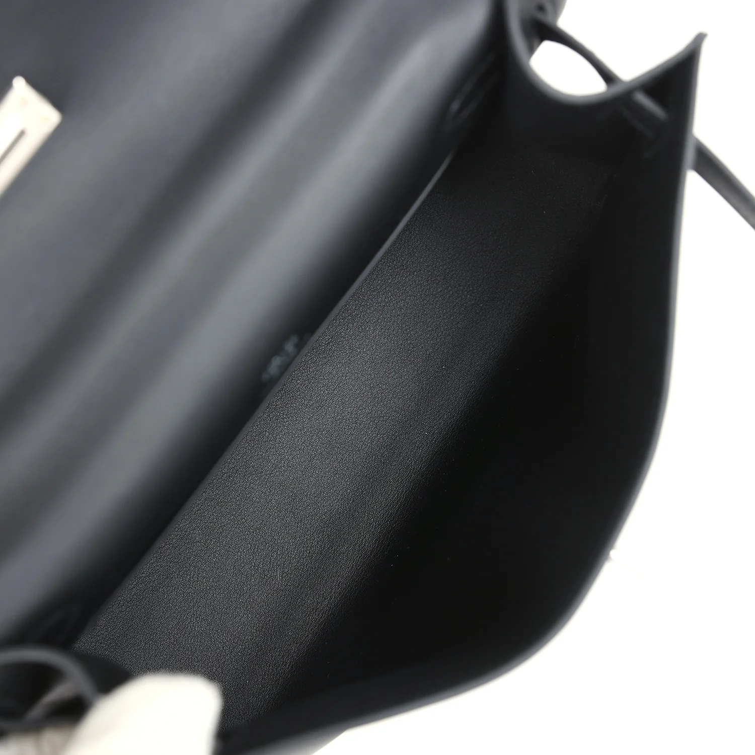 Replicate Hermes Kelly Pochette Black Swift Palladium Hardware(1:1 replica)