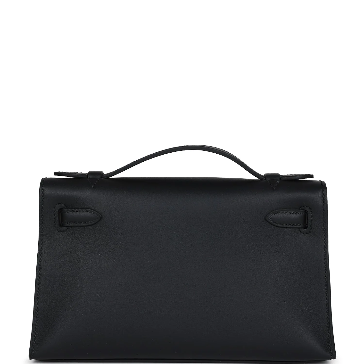 Replicate Hermes Kelly Pochette Black Swift Palladium Hardware(1:1 replica)