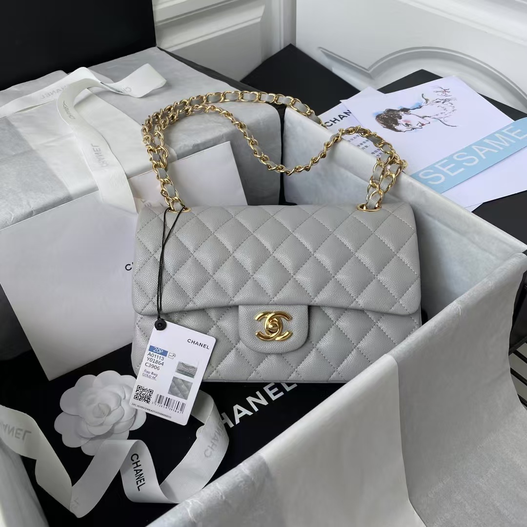 Replicate Chanel Small Classic Handbag Caviar Gold Hardware(1:1 replica)