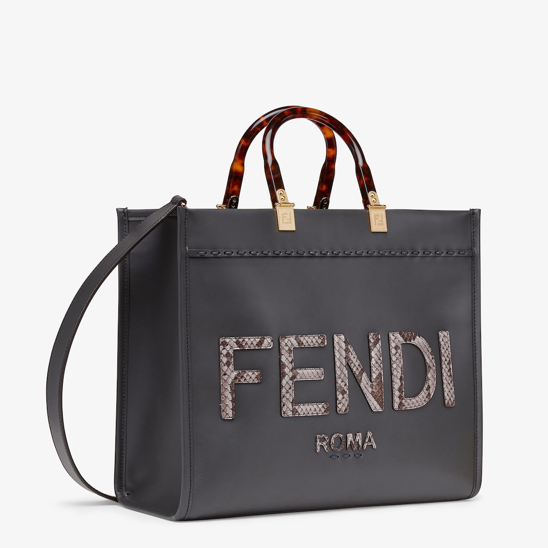 Replicate Fendi Sunshine Medium Snakeskin Shopping Bag(1:1 replica)