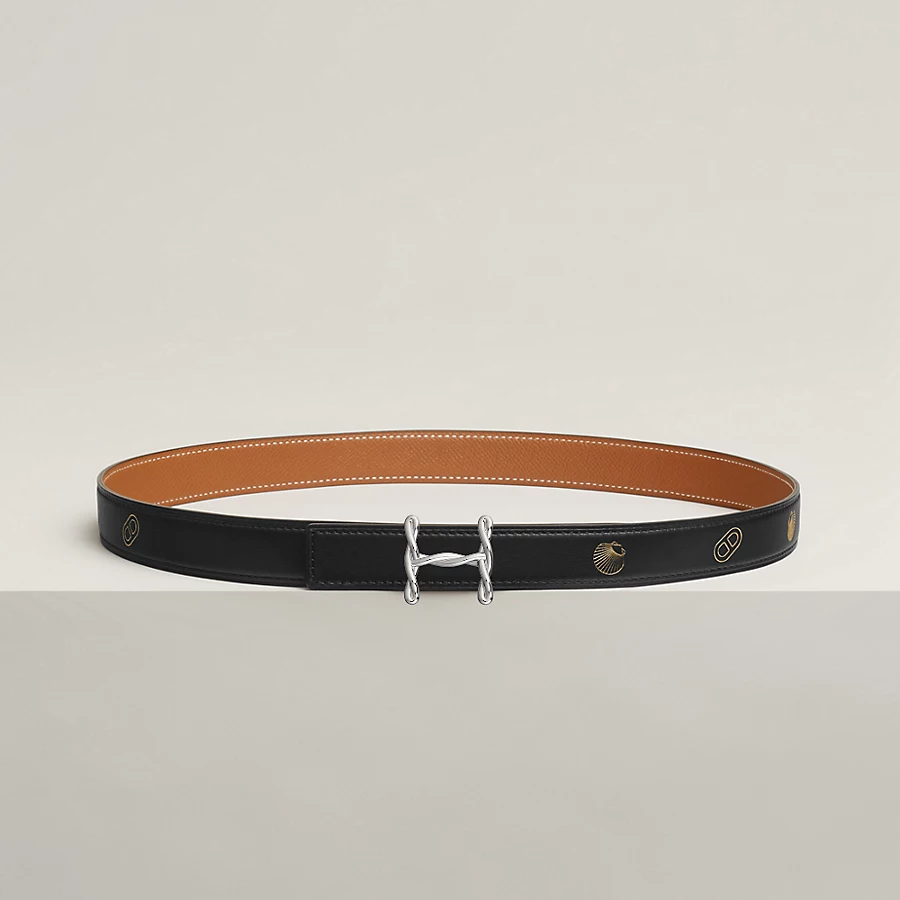 Replicate H Torsade belt buckle   Hermès sur Mer reversible leather strap 24 mm(1:1 replica)