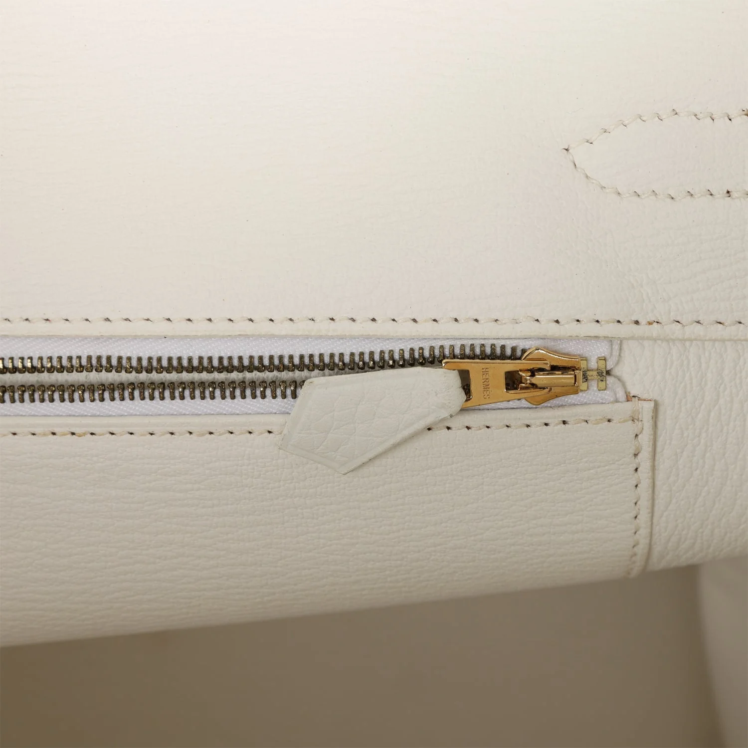 Replicate Hermes Birkin 35 White Clemence Gold Hardware(1:1 replica)