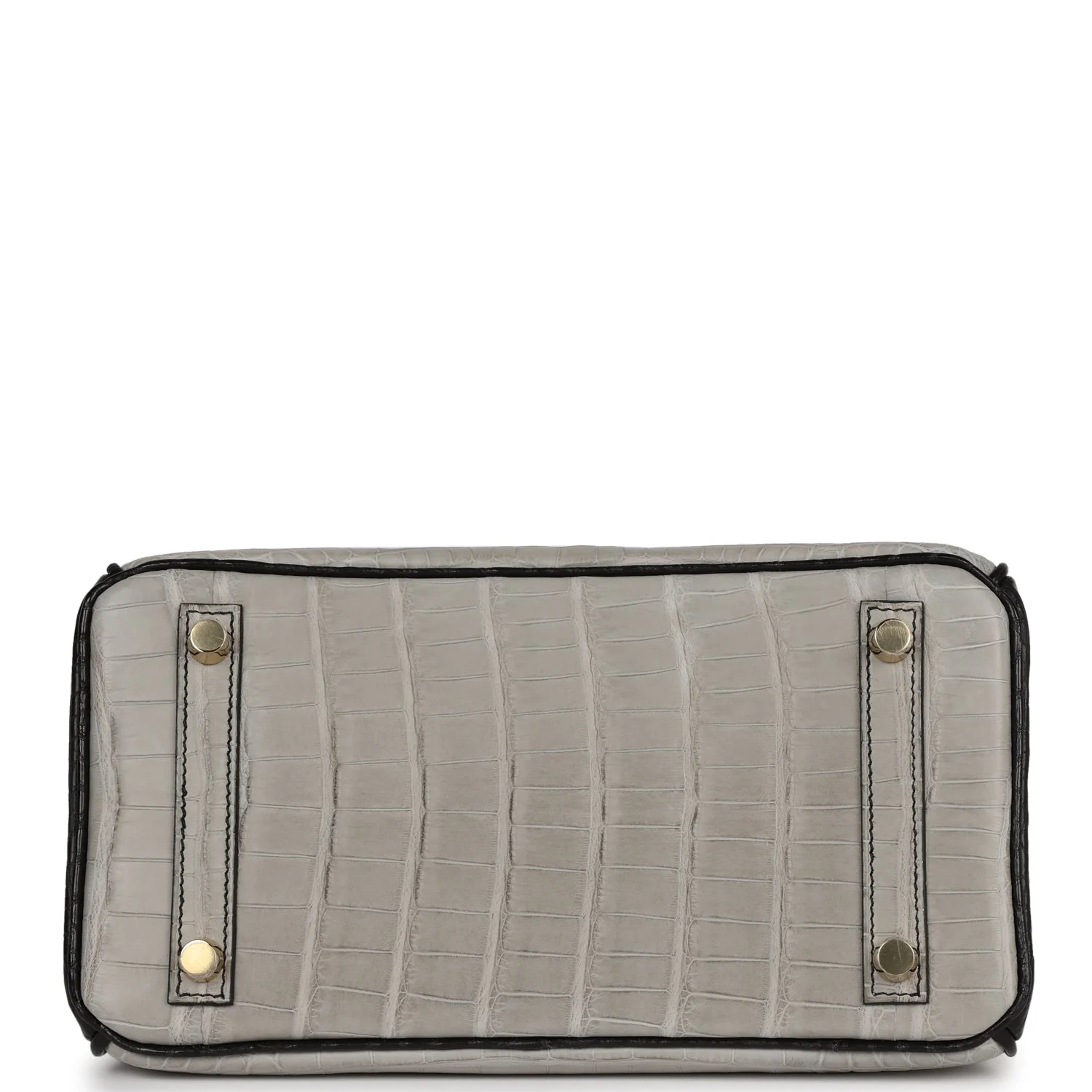Replicate Hermes Special Order (HSS) Birkin 25 Gris Perle and Black Matte Alligator Mississippienis Brushed Gold Hardware(1:1 replica)