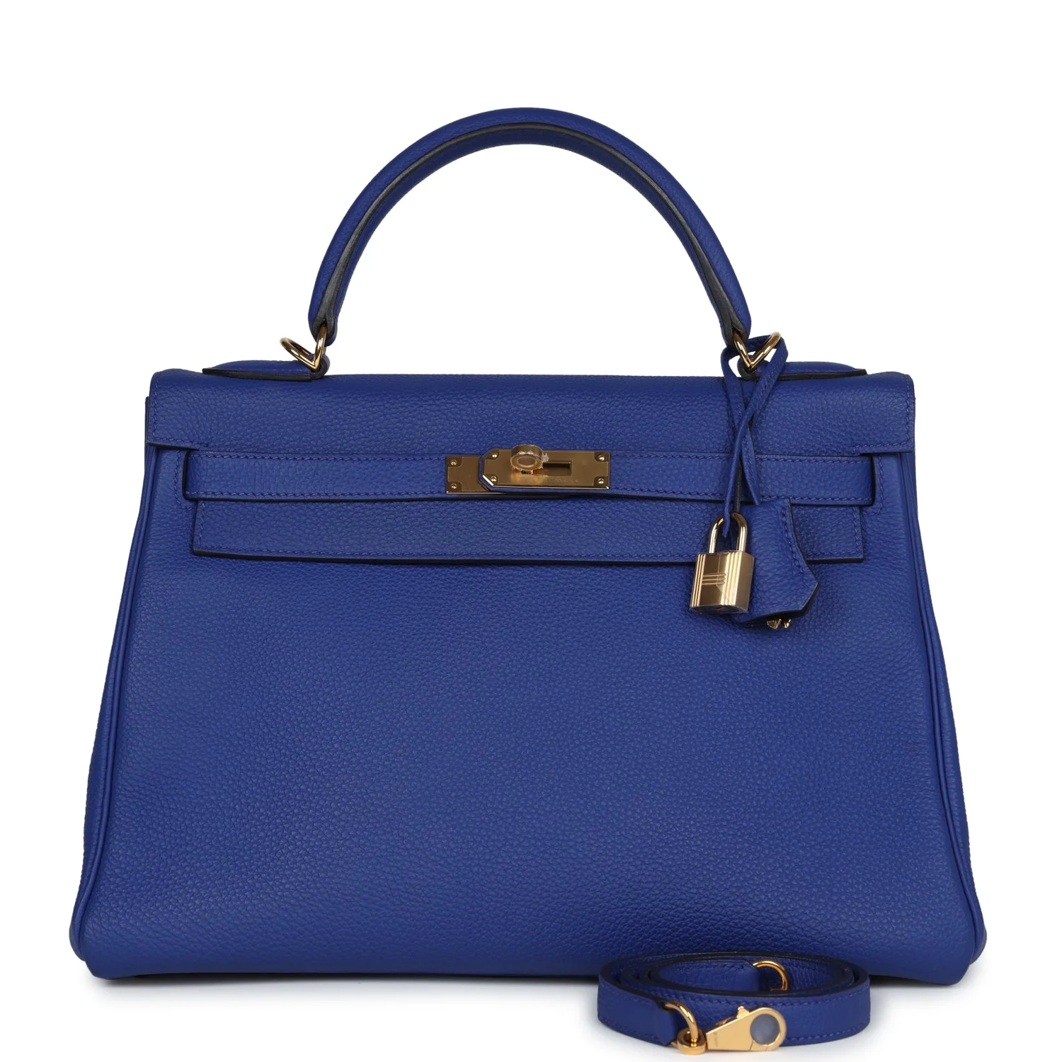 Replicate Hermes Kelly Retourne 32 Bleu Electric Togo Gold Hardware(1:1 replica)