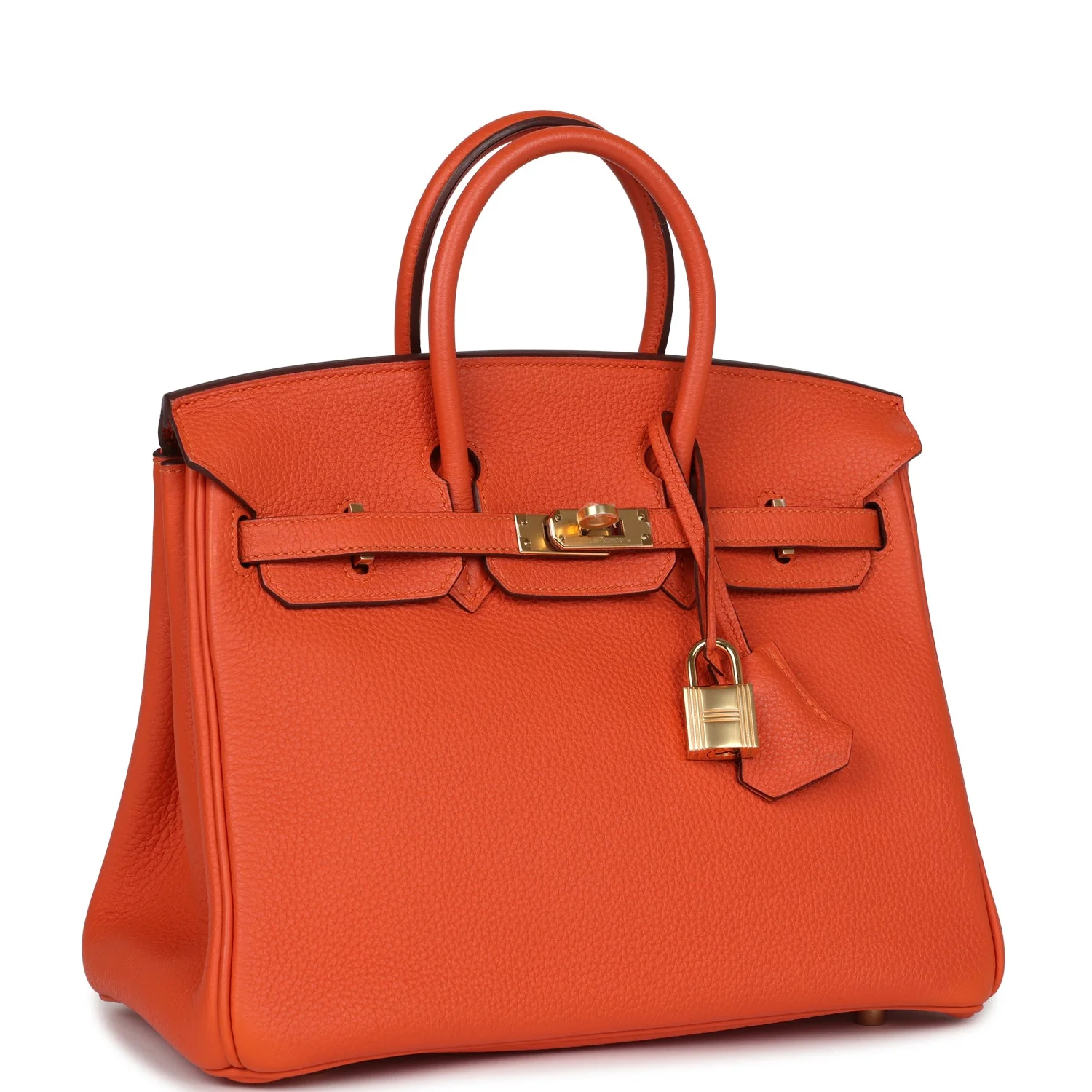 Replicate Hermes Birkin 25 Feu Togo Gold Hardware(1:1 replica)