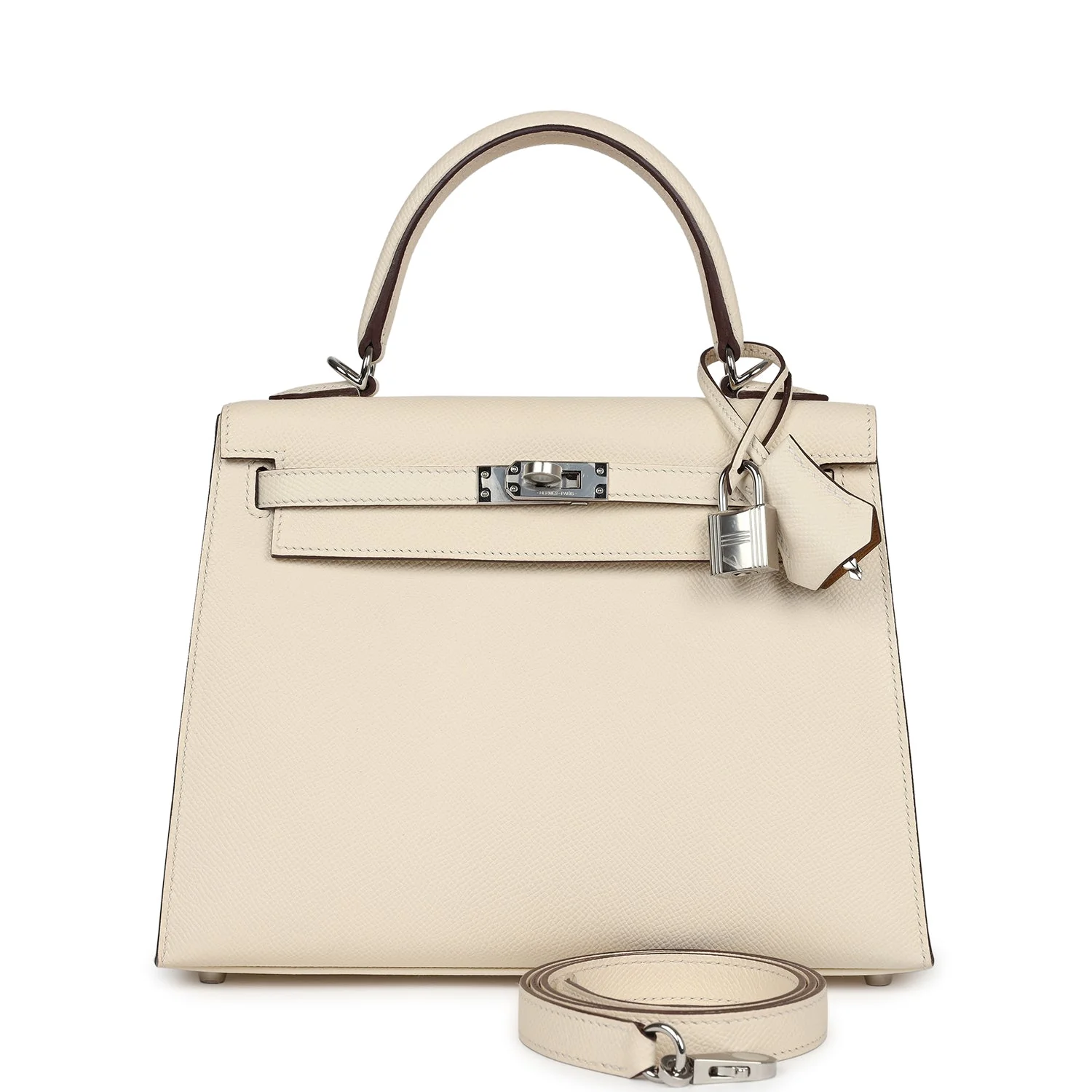 Replicate Hermes Kelly Sellier 25 Nata Verso Epsom Palladium Hardware(1:1 replica)