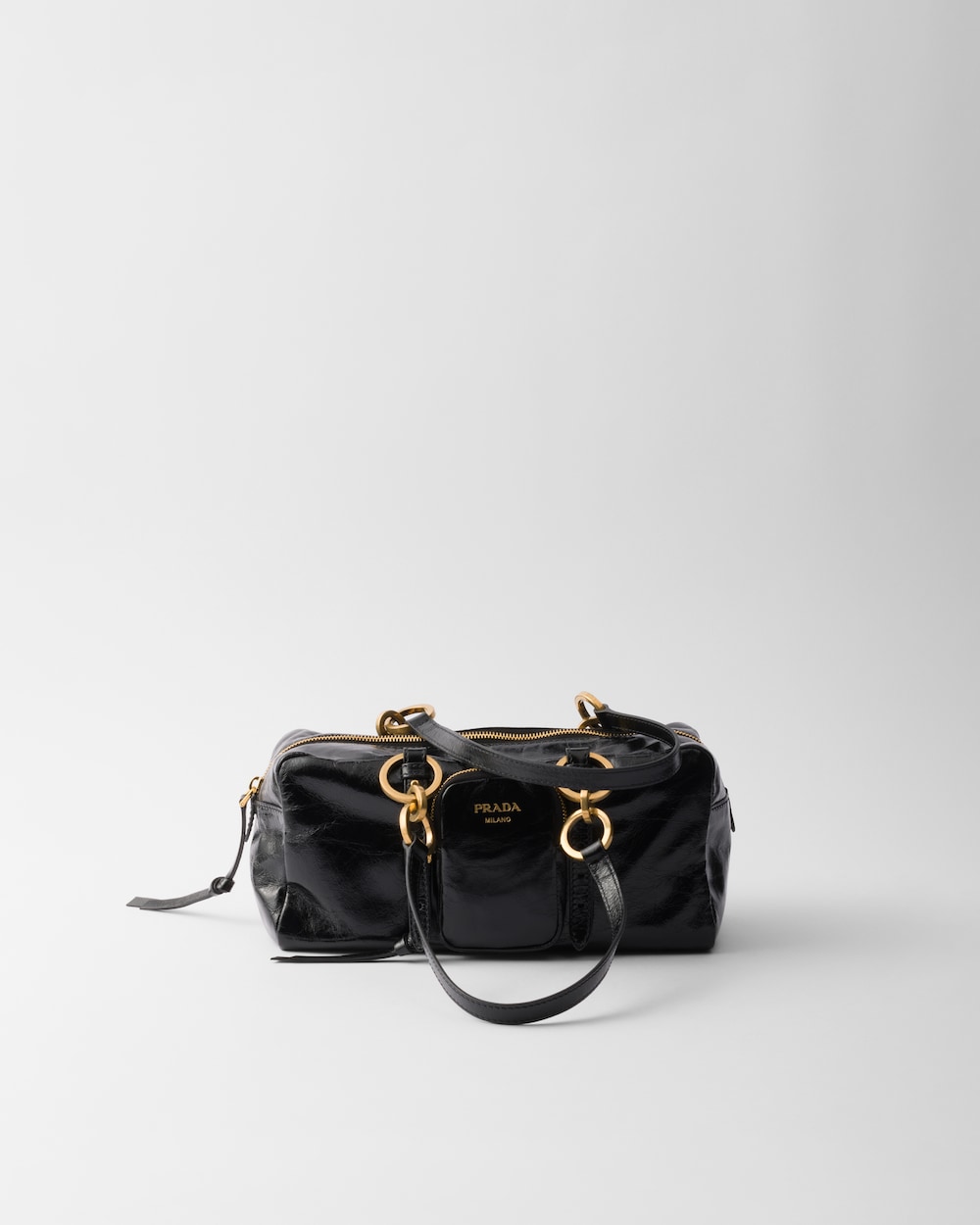 Replicate Prada Dangle Medium Leather Top-Handle Bag(1:1 replica)