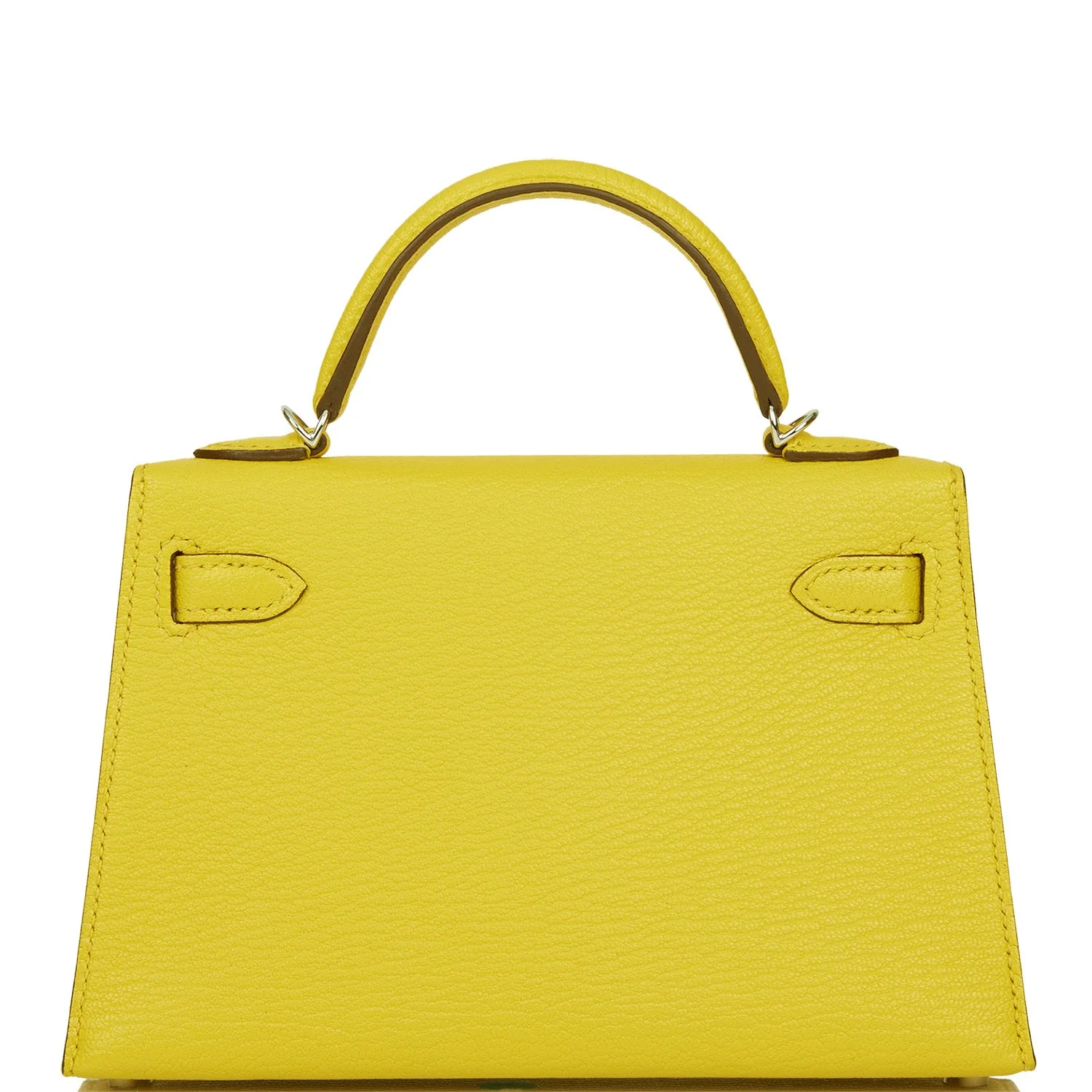 Replicate Hermes Kelly Sellier 20 Jaune de Naples Verso Ch��vre Palladium Hardware(1:1 replica)