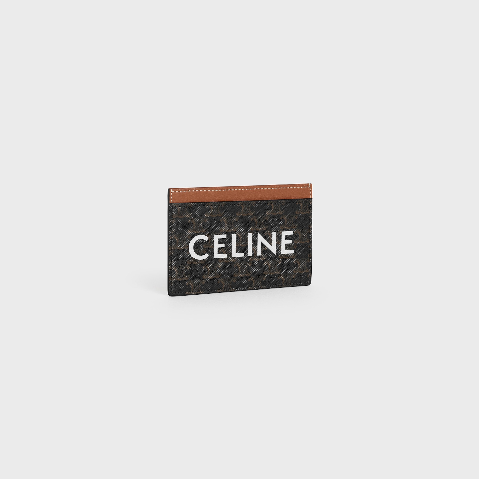 Replicate CARD HOLDER IN TRIOMPHE CANVAS WITH CELINE PRINT TAN(1:1 replica)