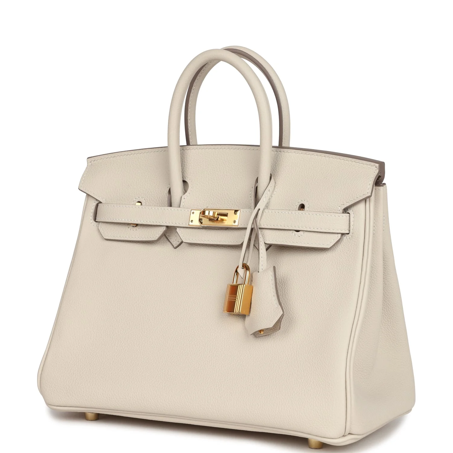 Replicate Hermes Birkin 25 Craie Taurillon Novillo Gold Hardware(1:1 replica)