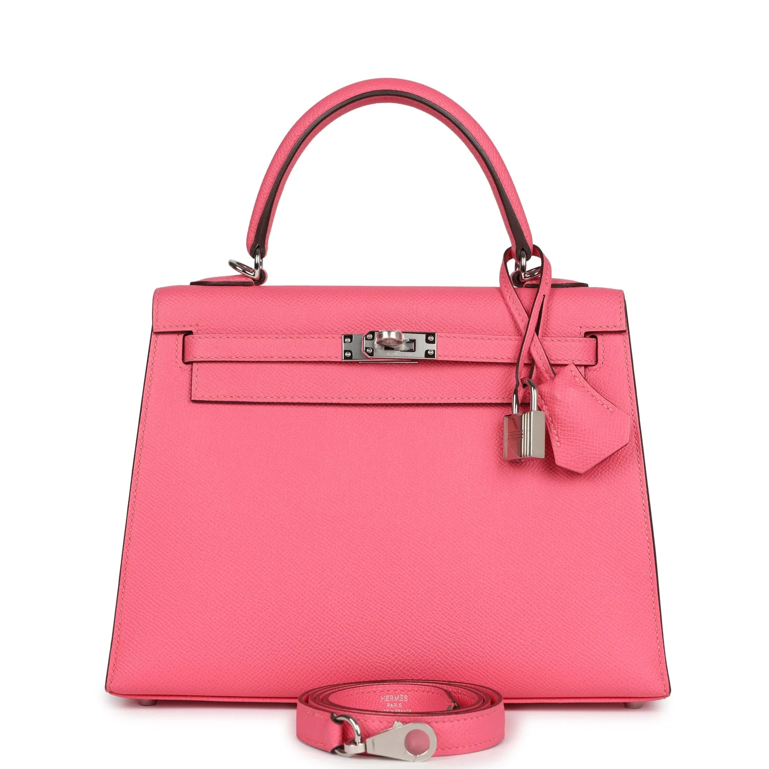 Replicate Hermes Kelly Sellier 25 Rose Azalee Epsom Palladium Hardware(1:1 replica)