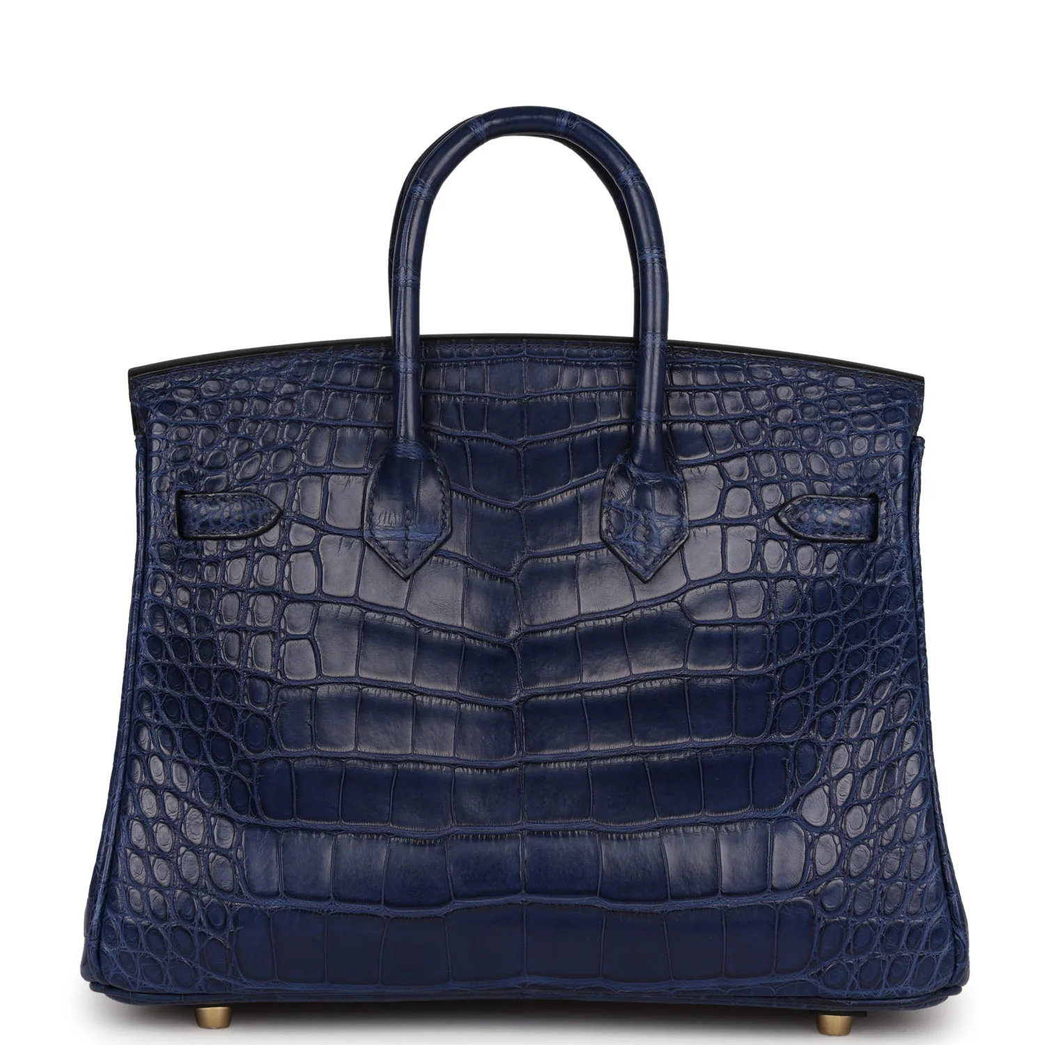 Replicate Hermes Birkin 25 Bleu Saphir Matte Alligator Gold Hardware(1:1 replica)