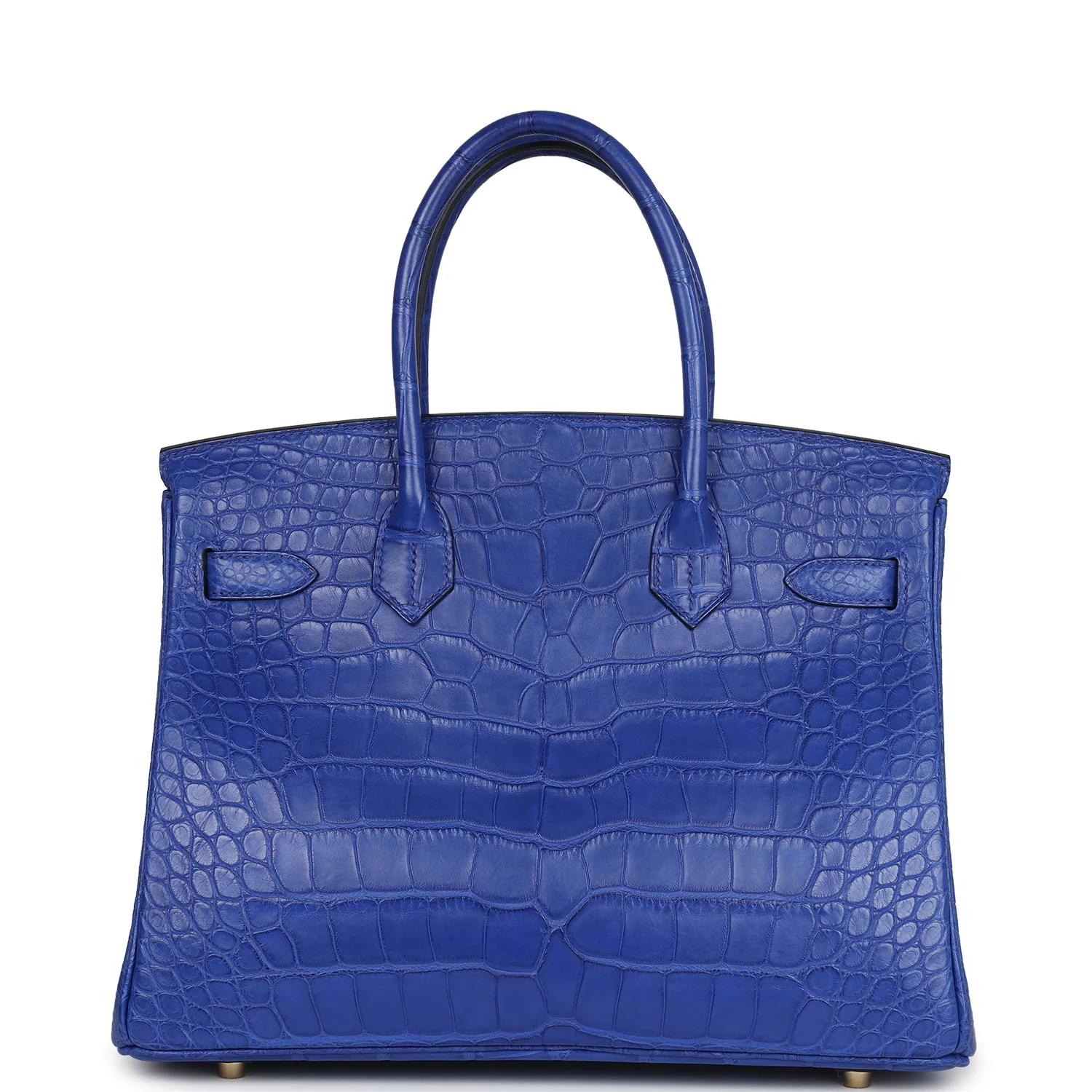 Replicate Hermes Birkin 30 Bleu Electric Matte Alligator Gold Hardware(1:1 replica)
