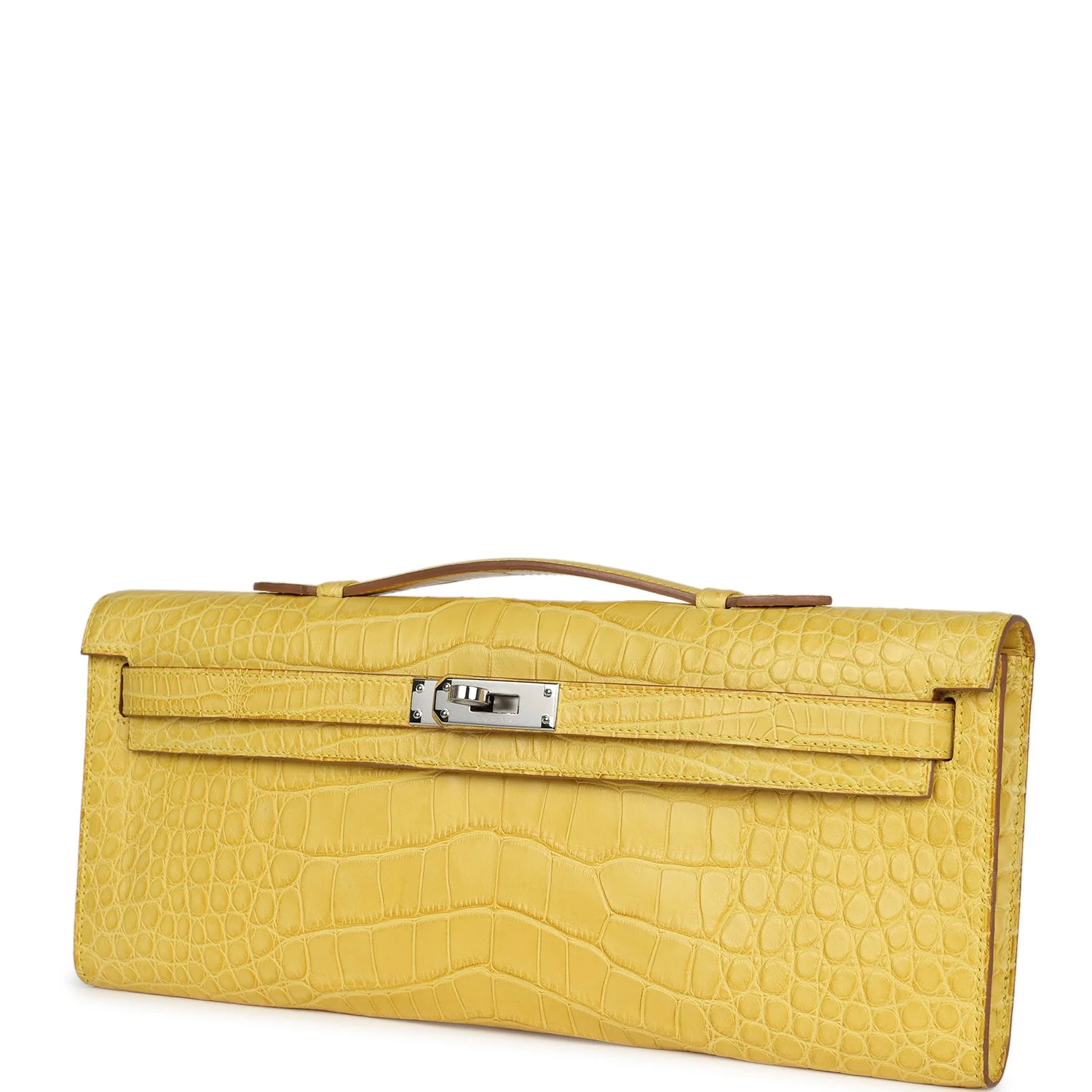 Replicate Hermes Kelly Cut Mimosa Matte Alligator Palladium Hardware(1:1 replica)