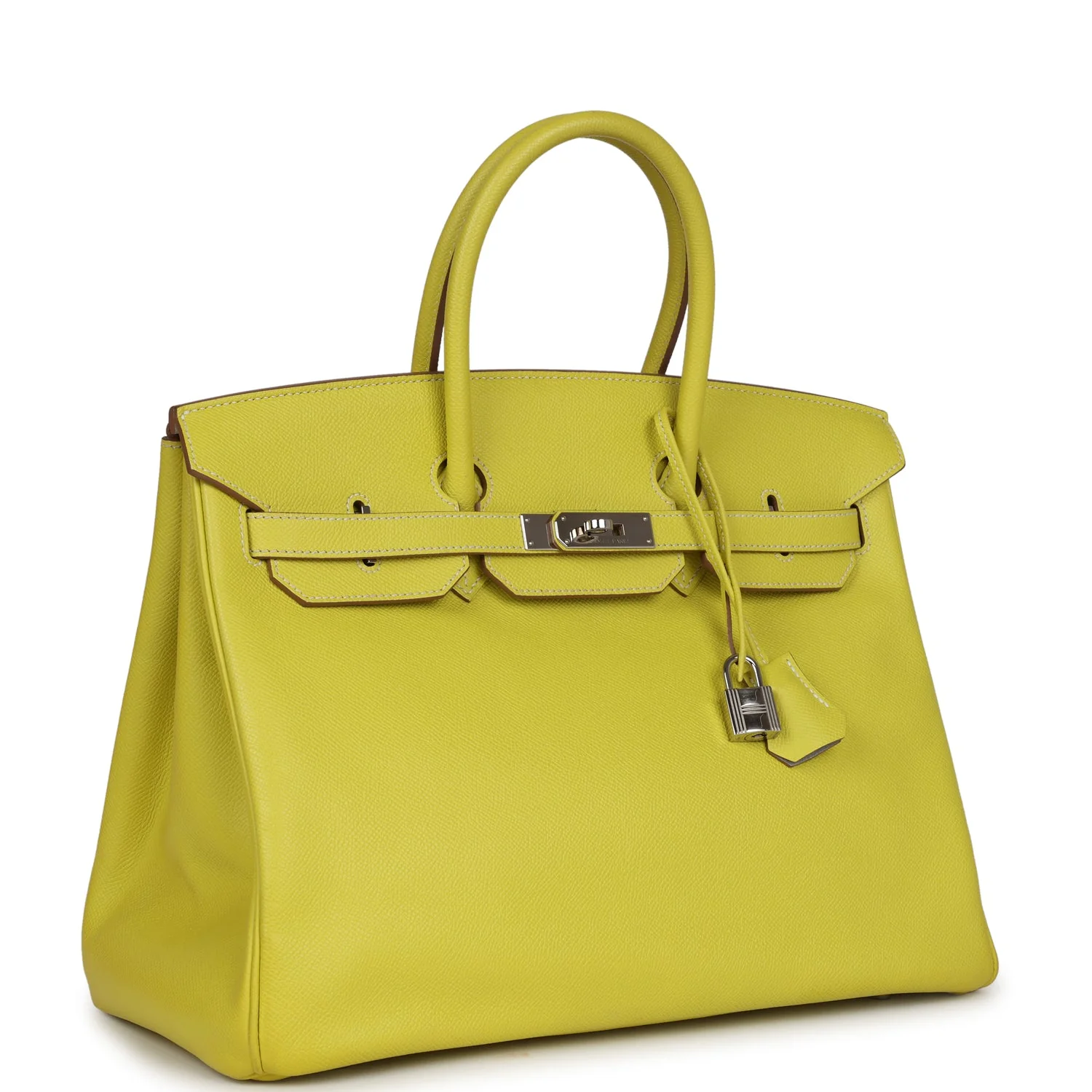 Replicate Hermes Birkin 35 Lime Candy Epsom Palladium Hardware(1:1 replica)