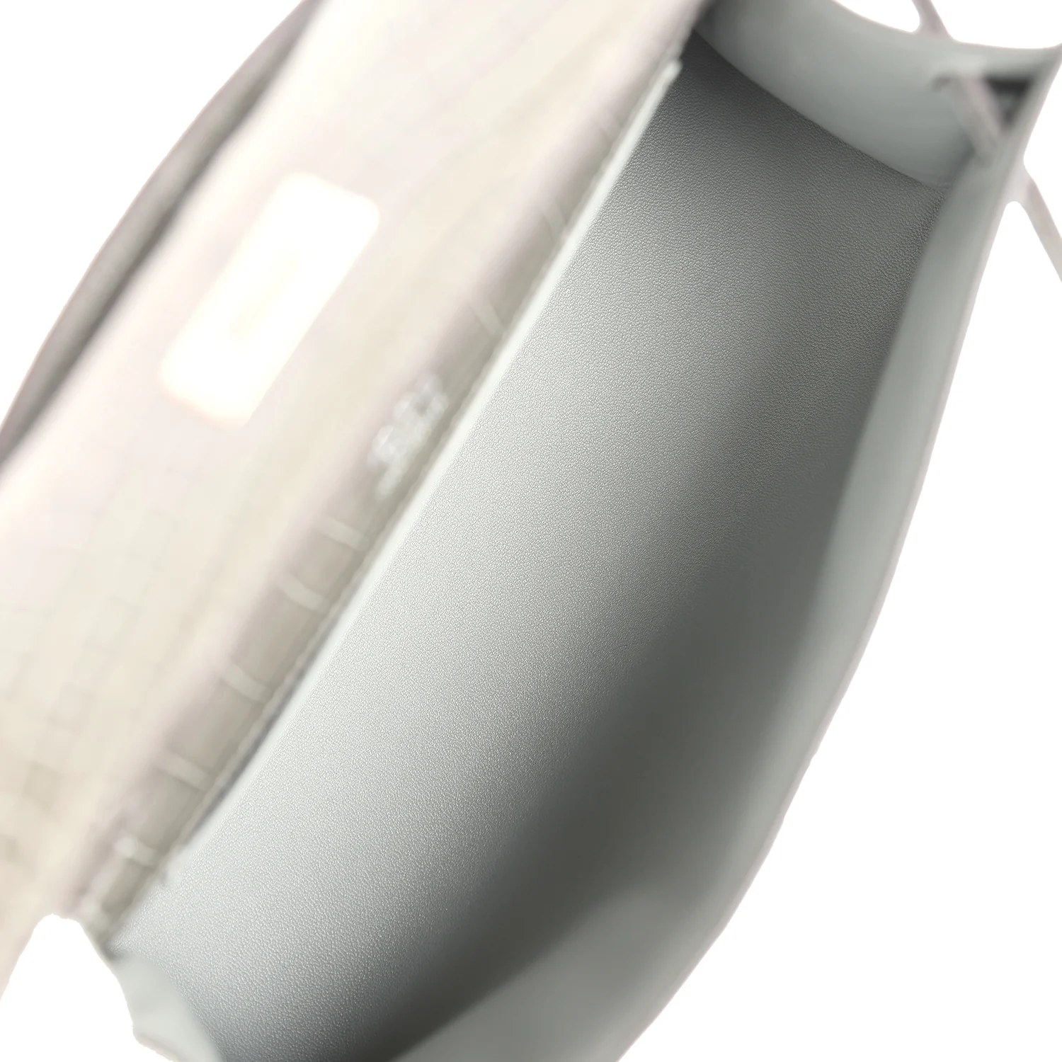 Replicate Hermes Kelly Pochette Gris Ciment Shiny Alligator Palladium Hardware(1:1 replica)