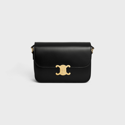 Replicate CLASSIQUE TRIOMPHE BAG IN SHINY CALFSKIN BLACK(1:1 replica)