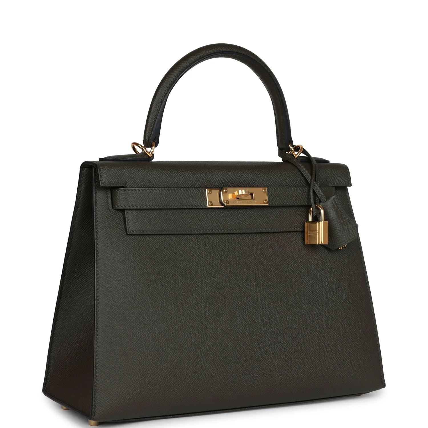 Replicate Hermes Kelly Sellier 28 Vert De Gris Epsom Gold Hardware(1:1 replica)