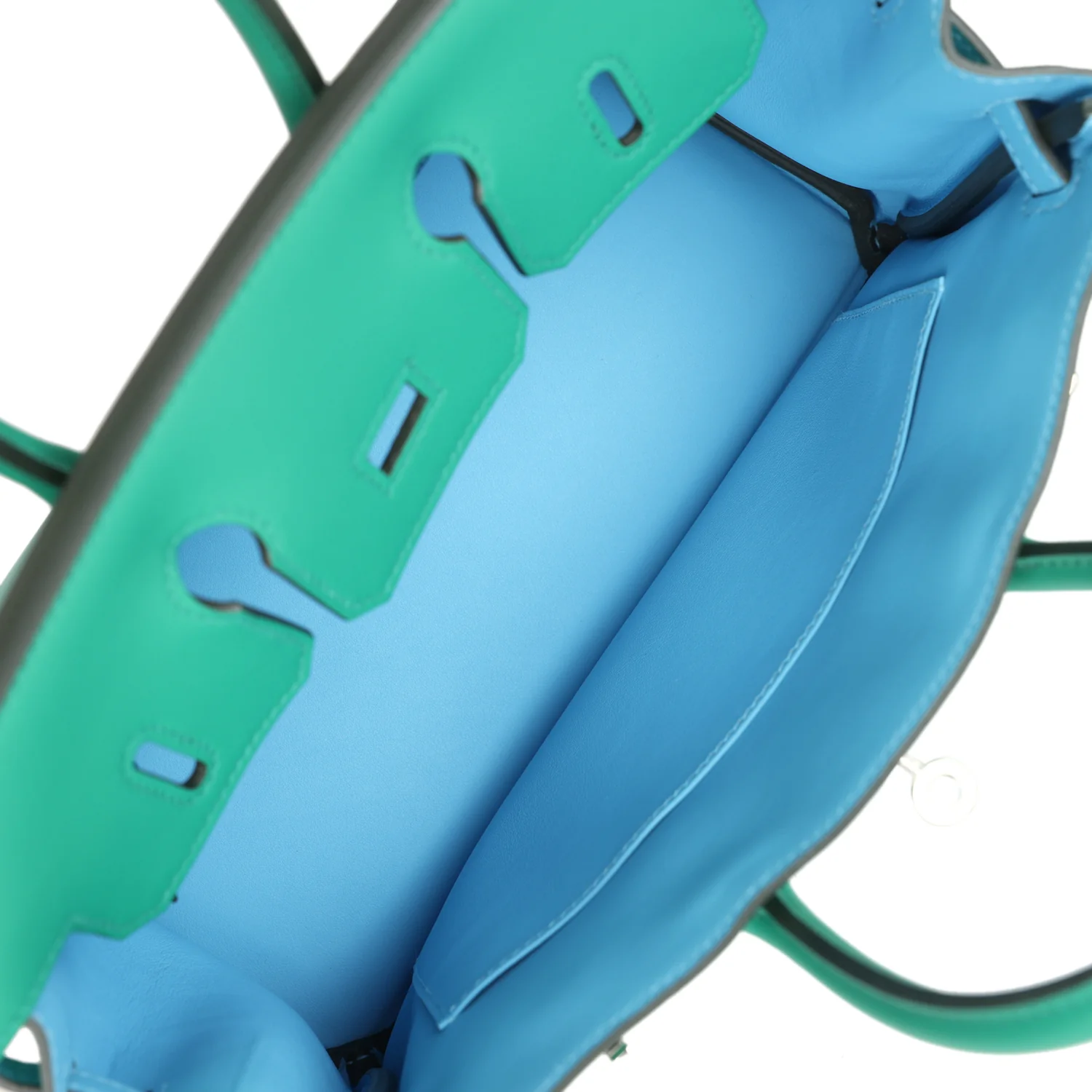 Replicate Hermes Birkin 25 Vert Vertigo Verso Swift Palladium Hardware(1:1 replica)