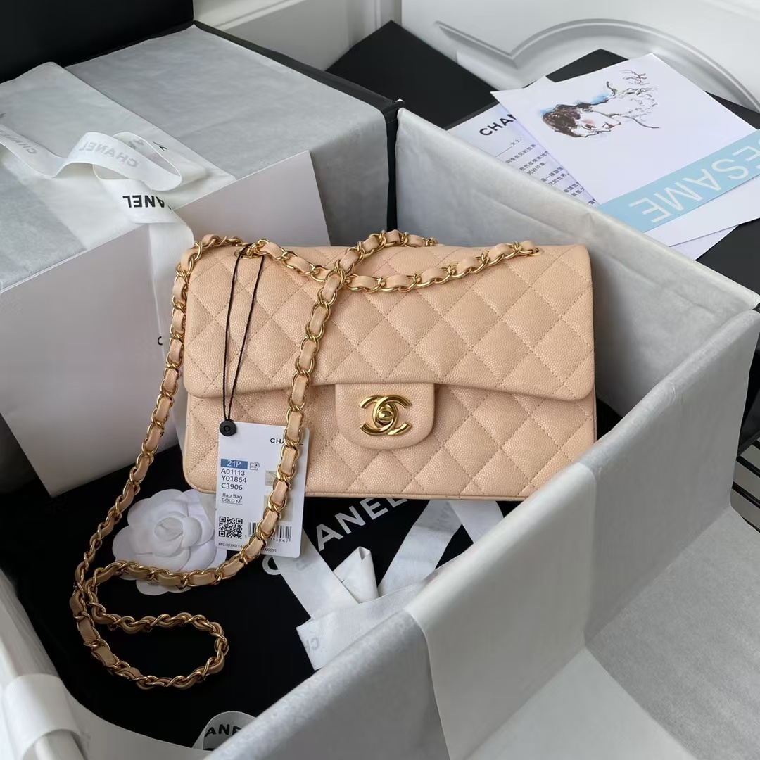Replicate Chanel Small Classic Handbag Caviar Gold Hardware(1:1 replica)