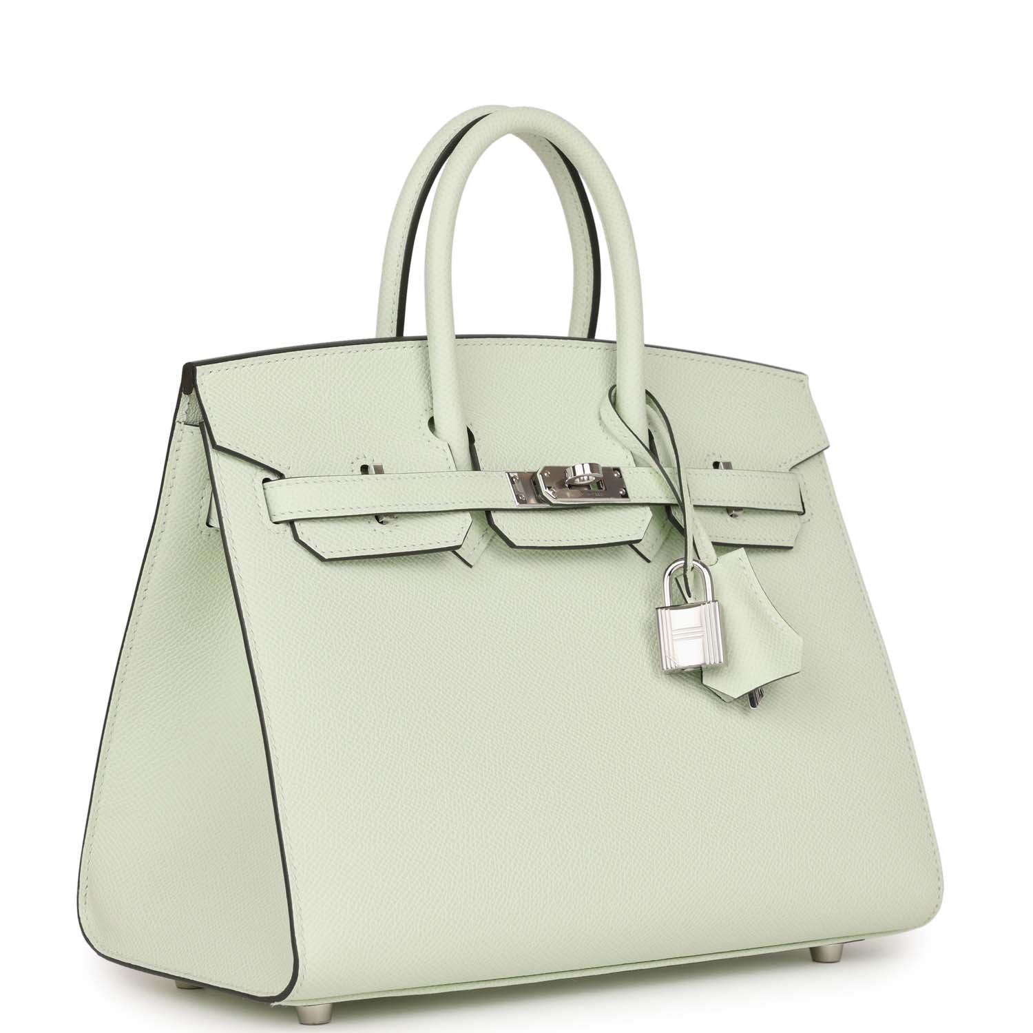 Replicate Hermes Birkin Sellier 25 Vert Fizz Epsom Palladium Hardware(1:1 replica)