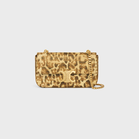 Replicate CHAIN SHOULDER BAG CLAUDE IN TRIOMPHE CANVAS WITH LEOPARD PRINT LEOPARD(1:1 replica)