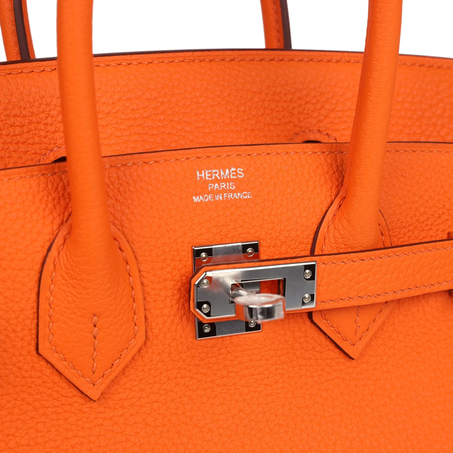 Replicate Hermes Birkin 25 Orange Minium Togo Palladium Hardware(1:1 replica)