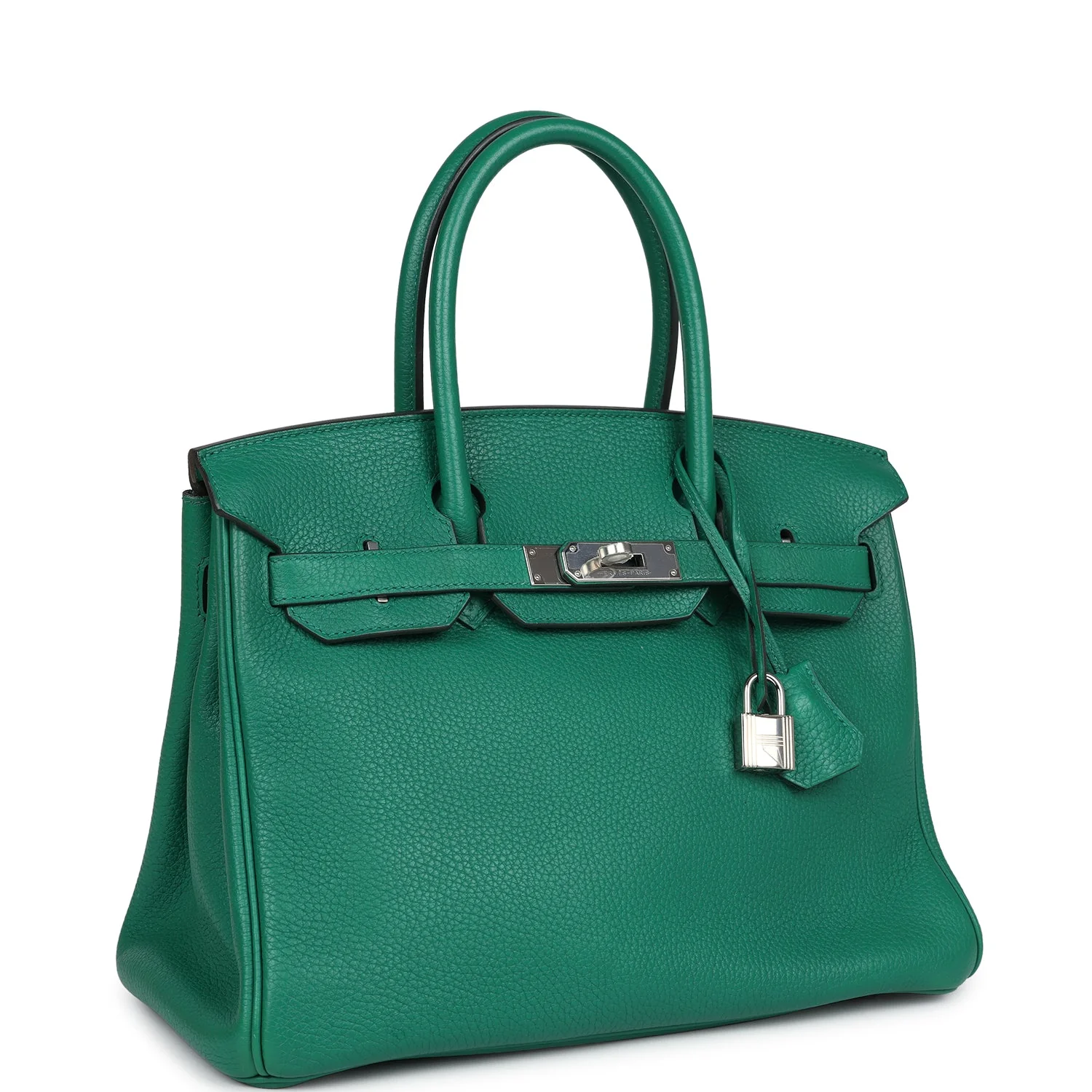 Replicate Hermes Birkin 30 Vert Vertigo Clemence Palladium Hardware(1:1 replica)