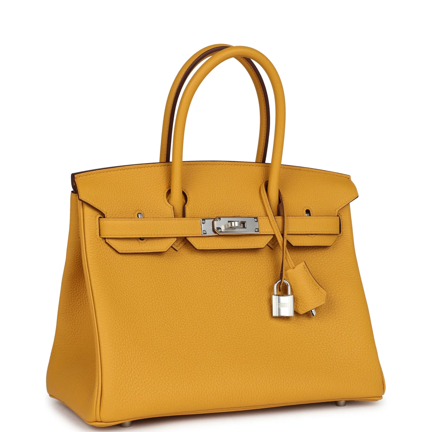 Replicate Hermes Birkin 30 Jaune Ambre Togo Palladium Hardware(1:1 replica)