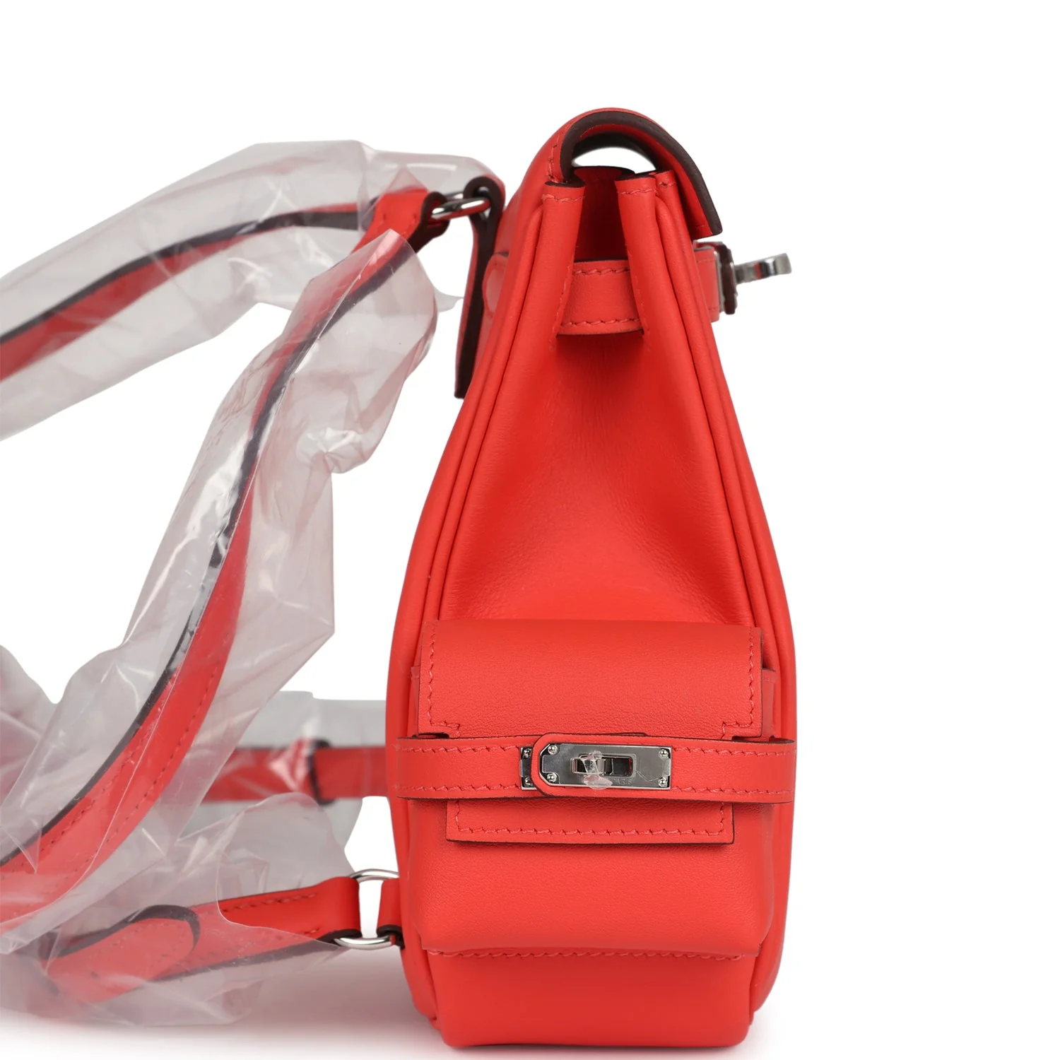 Replicate Hermes Mini Kelly Jump Backpack Orange Field Swift Palladium Hardware(1:1 replica)