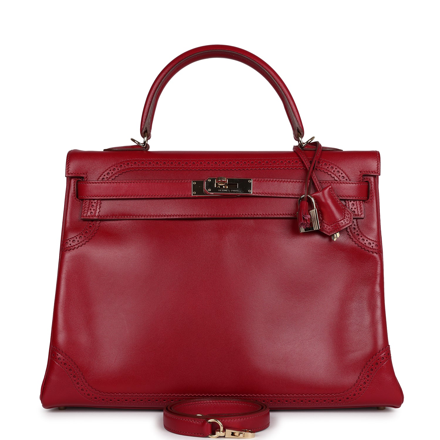 Replicate Hermes Ghillies Kelly Retourne 35 Rubis Tadelakt Permabrass Hardware(1:1 replica)