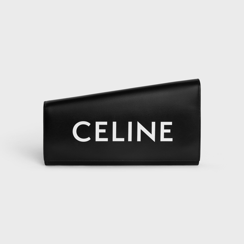 Replicate ASYMETRIC CLUTCH IN SHINY CALFSKIN WITH CELINE PRINT BLACK(1:1 replica)