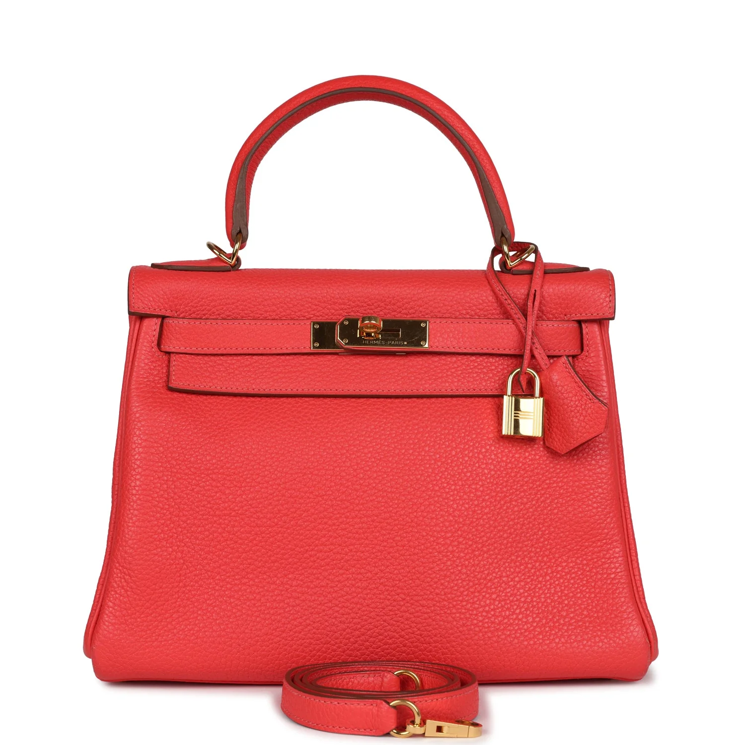 Replicate Hermes Kelly Retourne 28 Rose Jaipur Clemence Gold Hardware(1:1 replica)