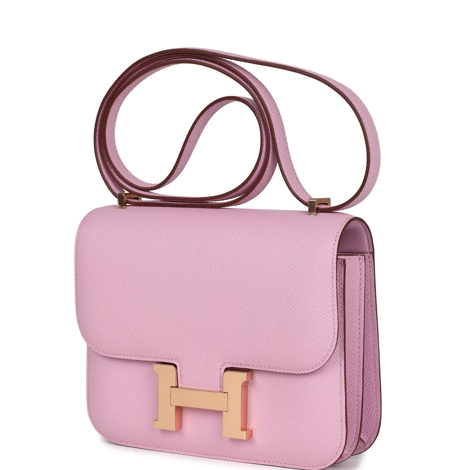 Replicate Hermes Constance 18 Mauve Sylvestre Epsom Rose Gold Hardware(1:1 replica)