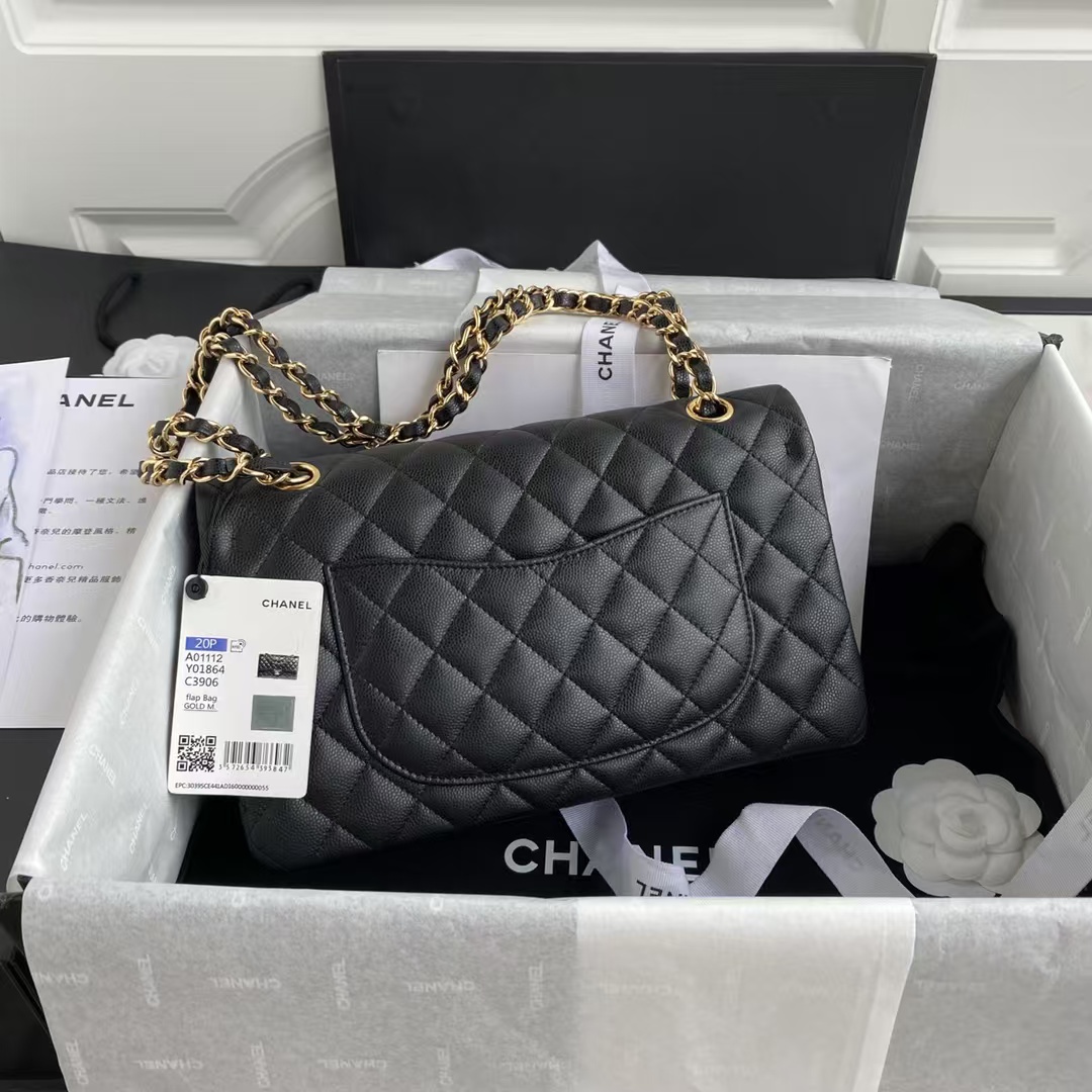 Replicate Chanel Classic 11.12 Handbag Caviar Gold Hardware(1:1 replica)