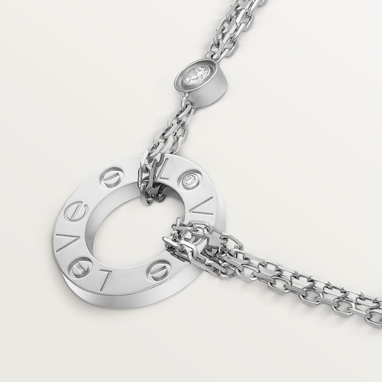 Replicate LOVE pendant, 2 diamonds(1:1 replica)