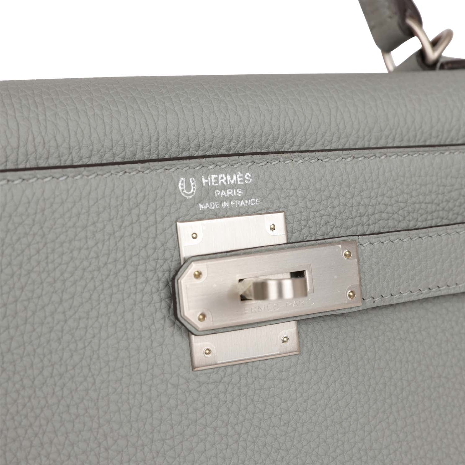 Replicate Hermes Special Order (HSS) Kelly Sellier 28 Gris Mouette Verso Togo Brushed Palladium Hardware(1:1 replica)