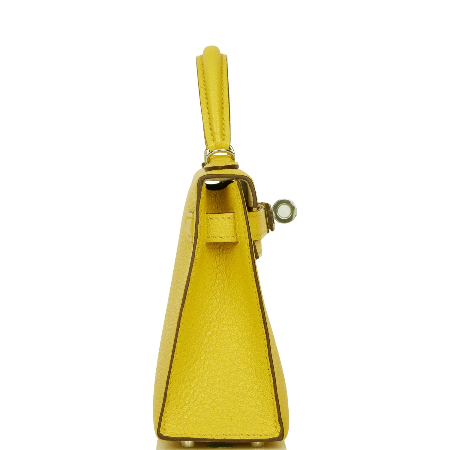 Replicate Hermes Kelly Sellier 20 Jaune de Naples Verso Ch��vre Palladium Hardware(1:1 replica)
