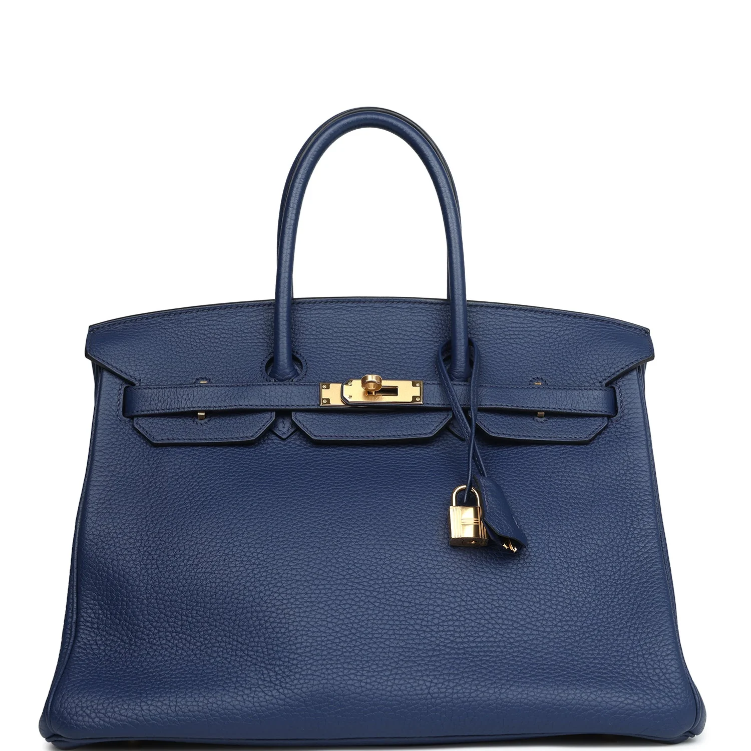 Replicate Hermes Birkin 35 Bleu Saphir Clemence Gold Hardware(1:1 replica)