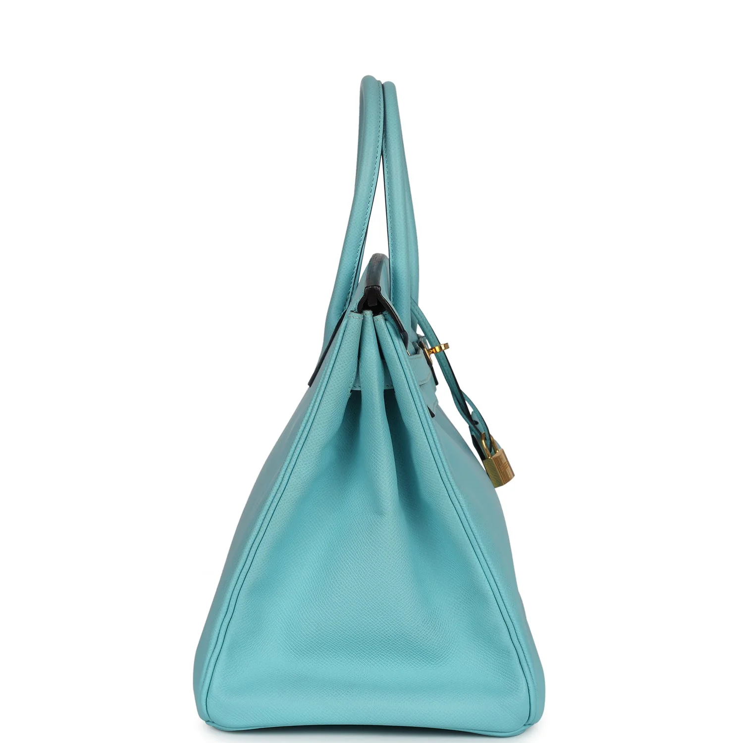 Replicate Hermes Birkin 35 Bleu Atoll Epsom Gold Hardware(1:1 replica)