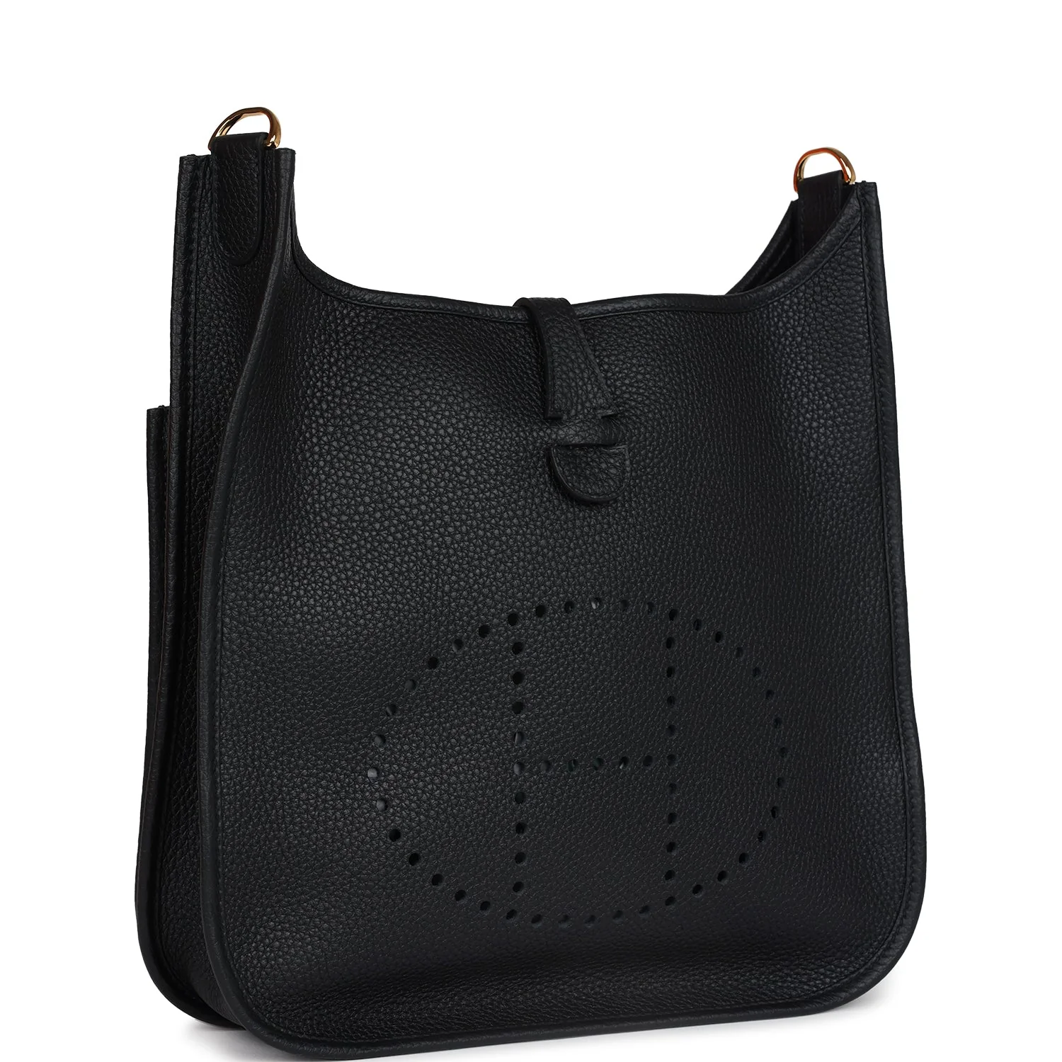 Replicate Hermes Evelyne III PM Black Clemence Gold Hardware(1:1 replica)