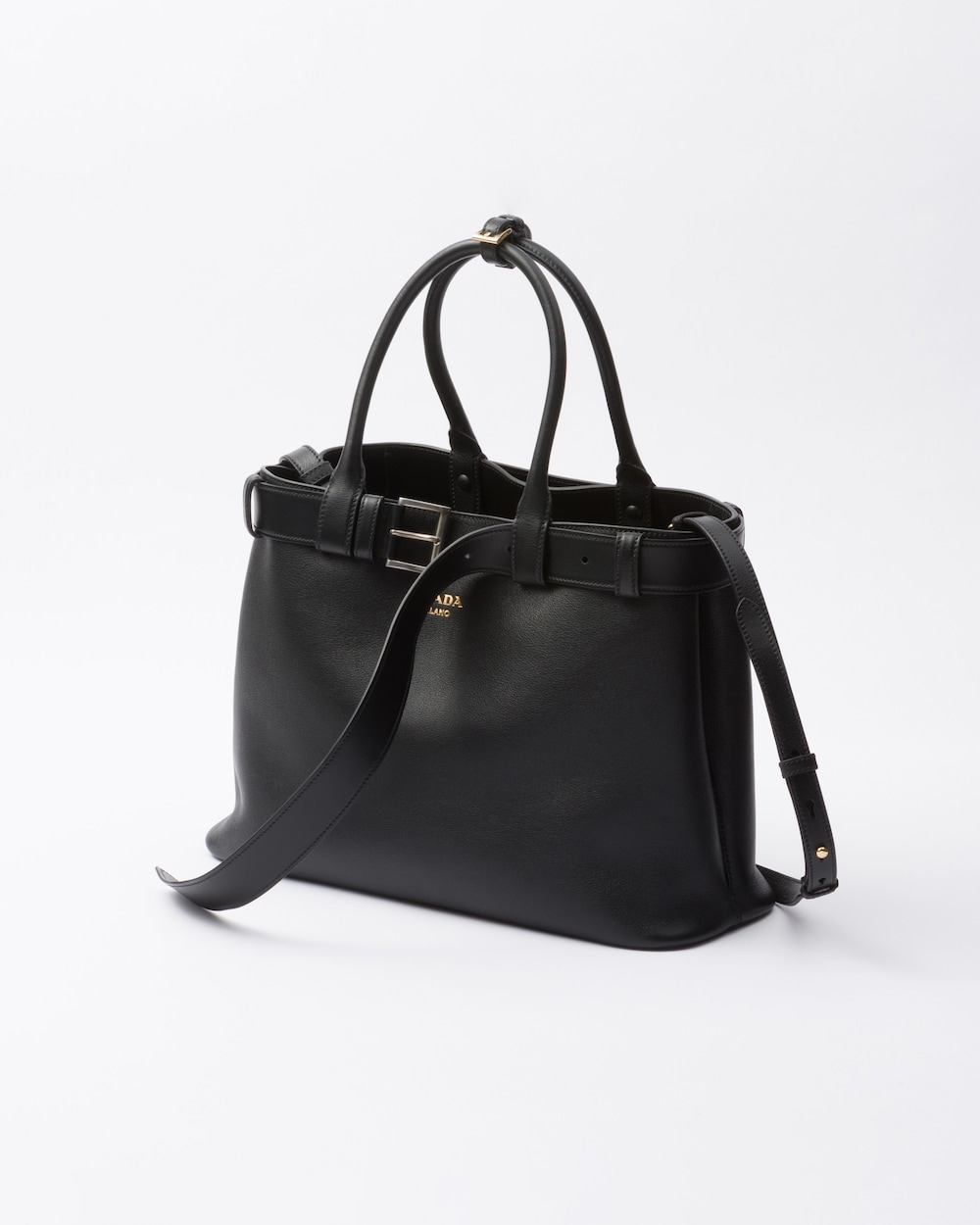 Replicate Prada Buckle Large Leather Handbag With Belt(1:1 replica)