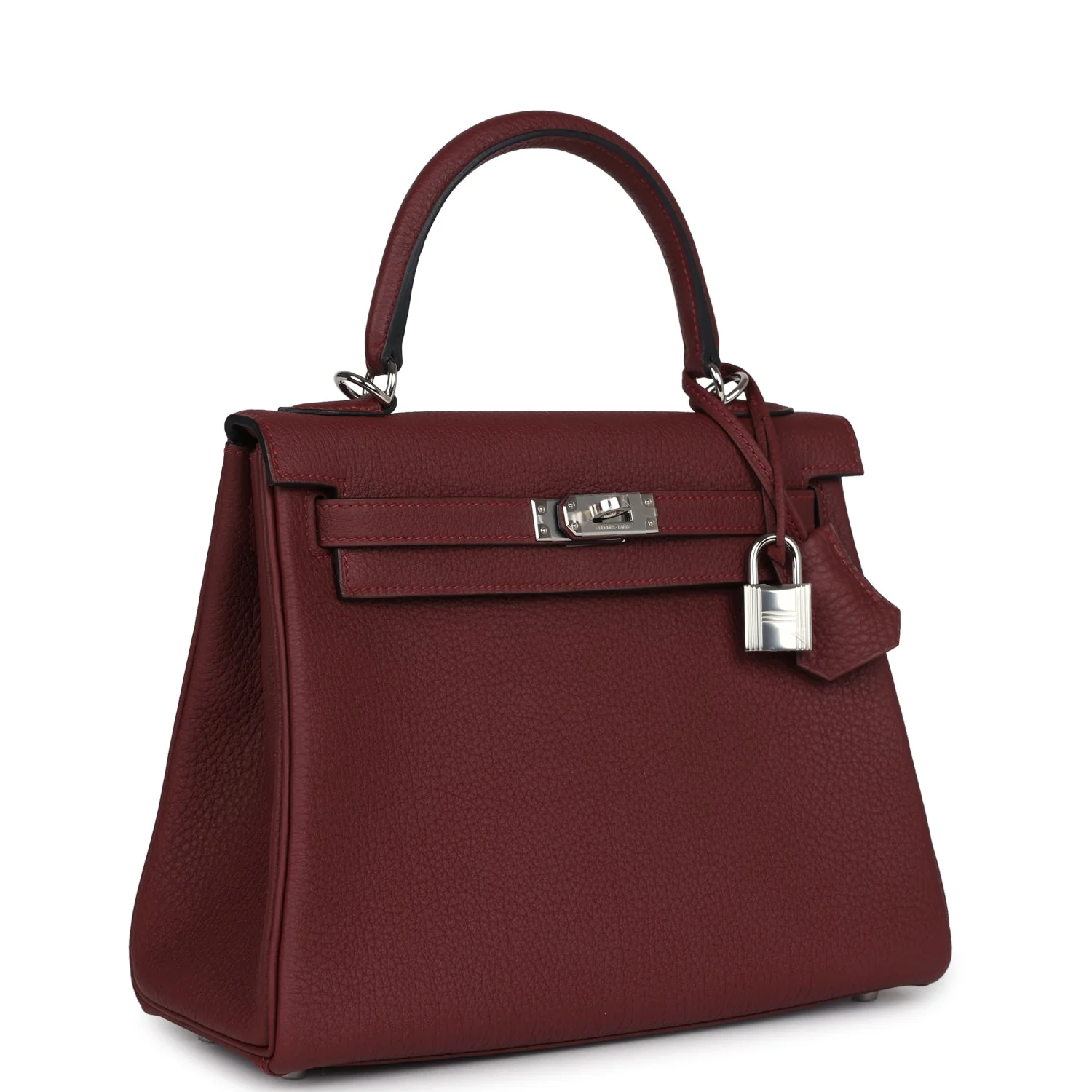 Replicate Hermes Kelly Retourne 25 Rouge H Togo Palladium Hardware(1:1 replica)